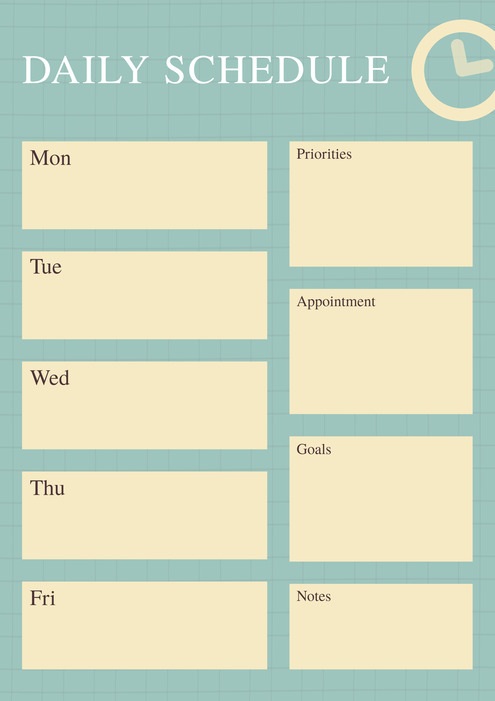 Calendrier quotidien imprimable vert