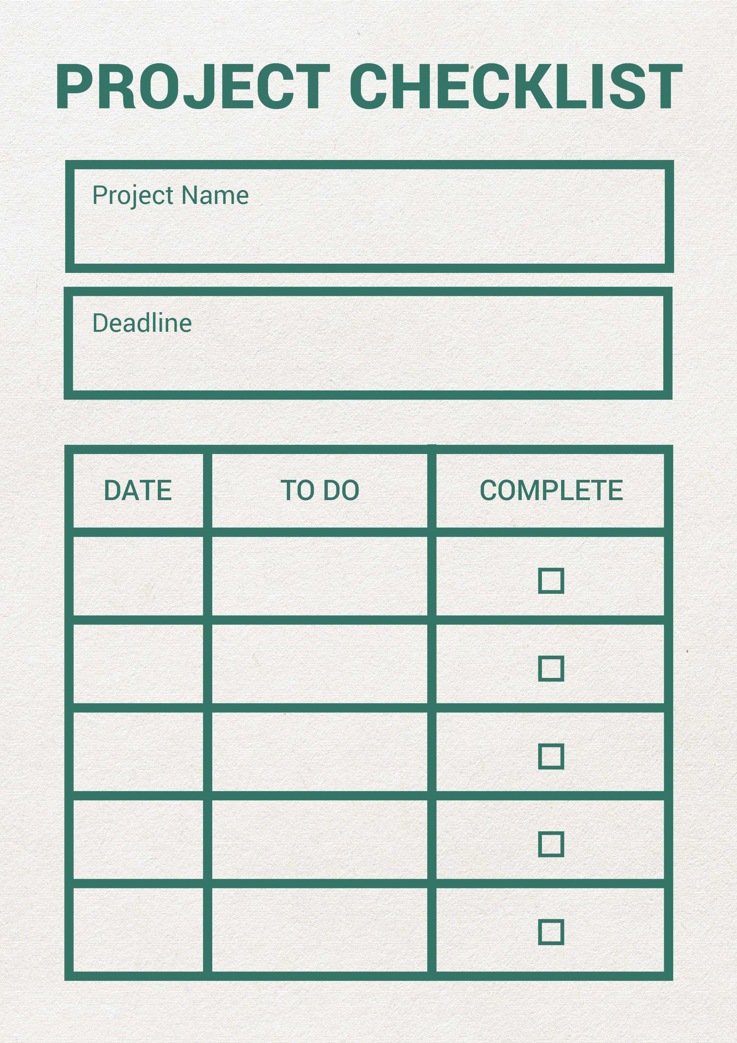 Green Project Checklist Template
