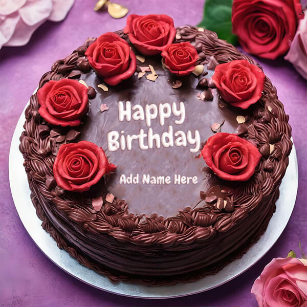 Happy Birthday Chocolate Cake With Name to Edit