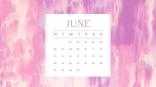 Calendrier mensuel esthétique rose