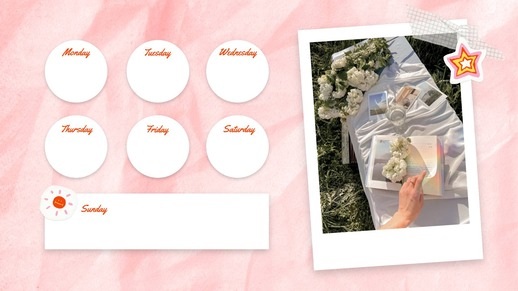 Calendrier photo esthétique rose