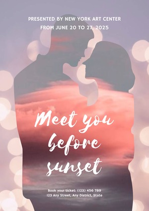 Conception d'Affiche de Film Romantique