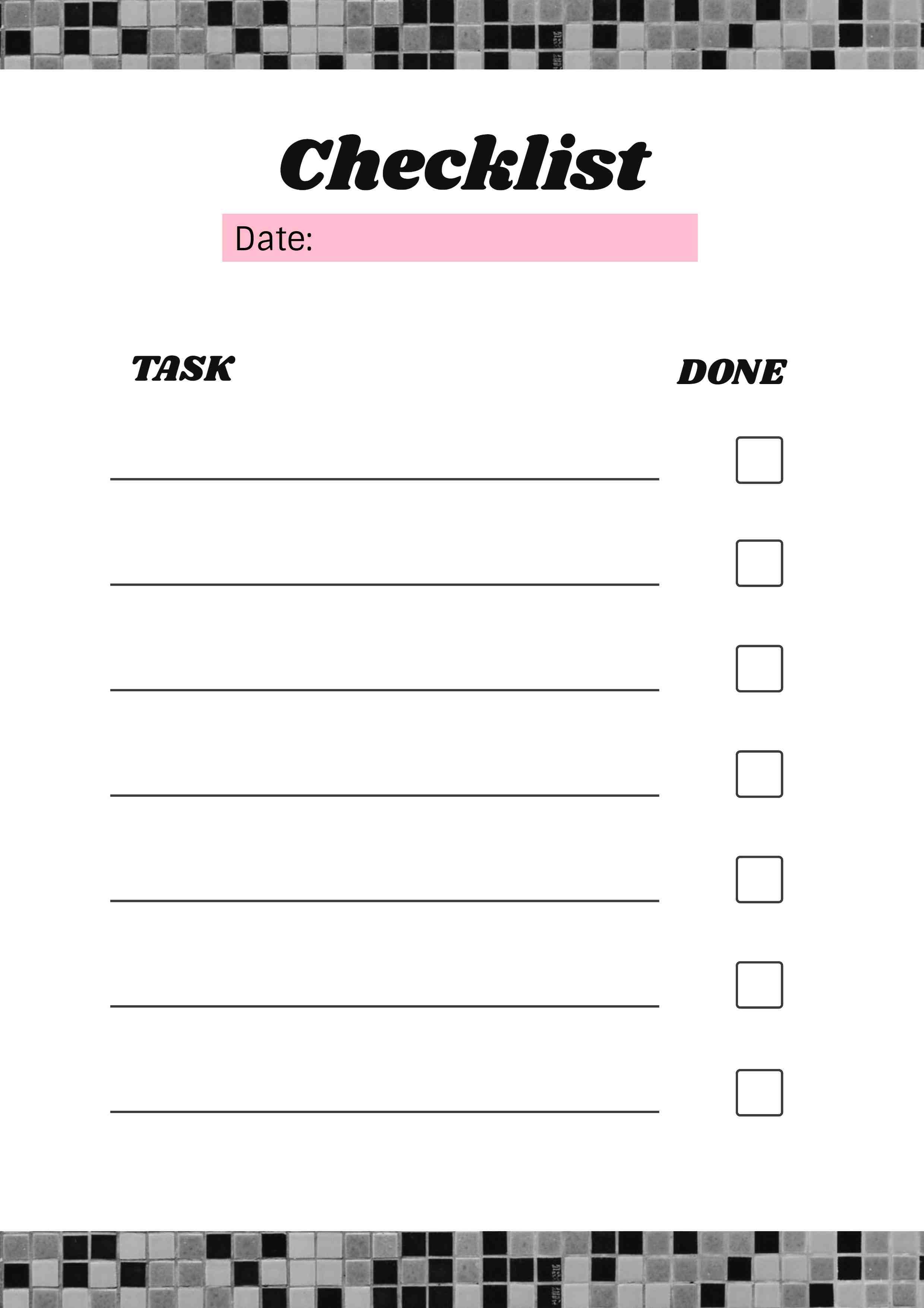 Simple To Do Checklist Template