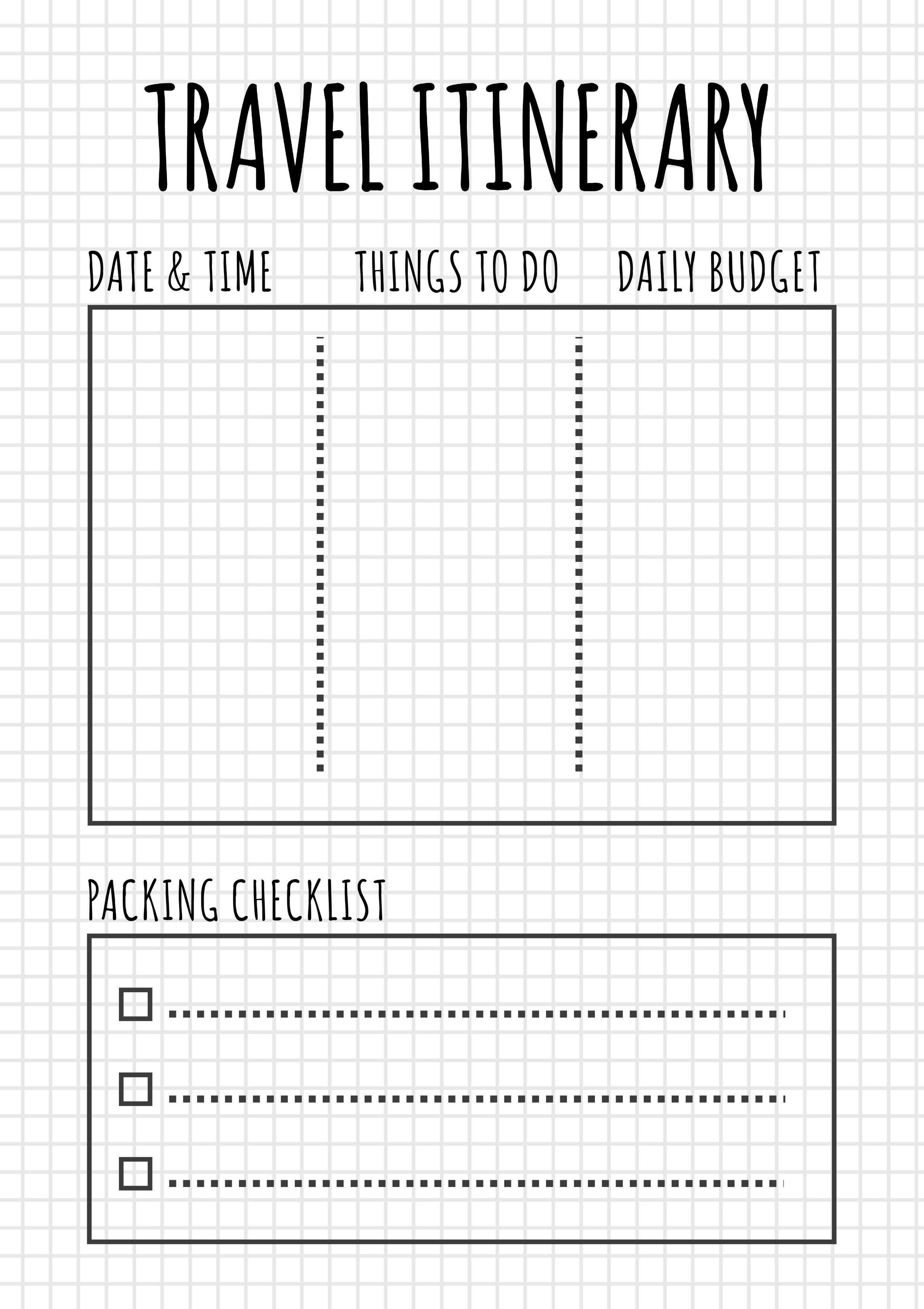 Simple Travel Checklist Tempalte