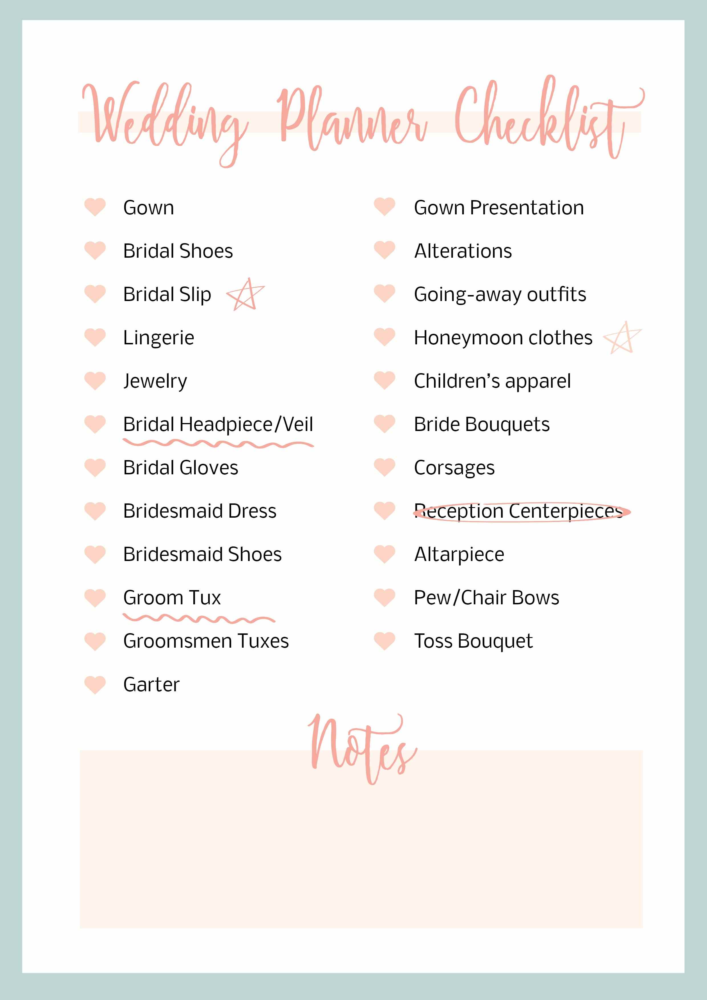 Wedding Planning Checklist Template