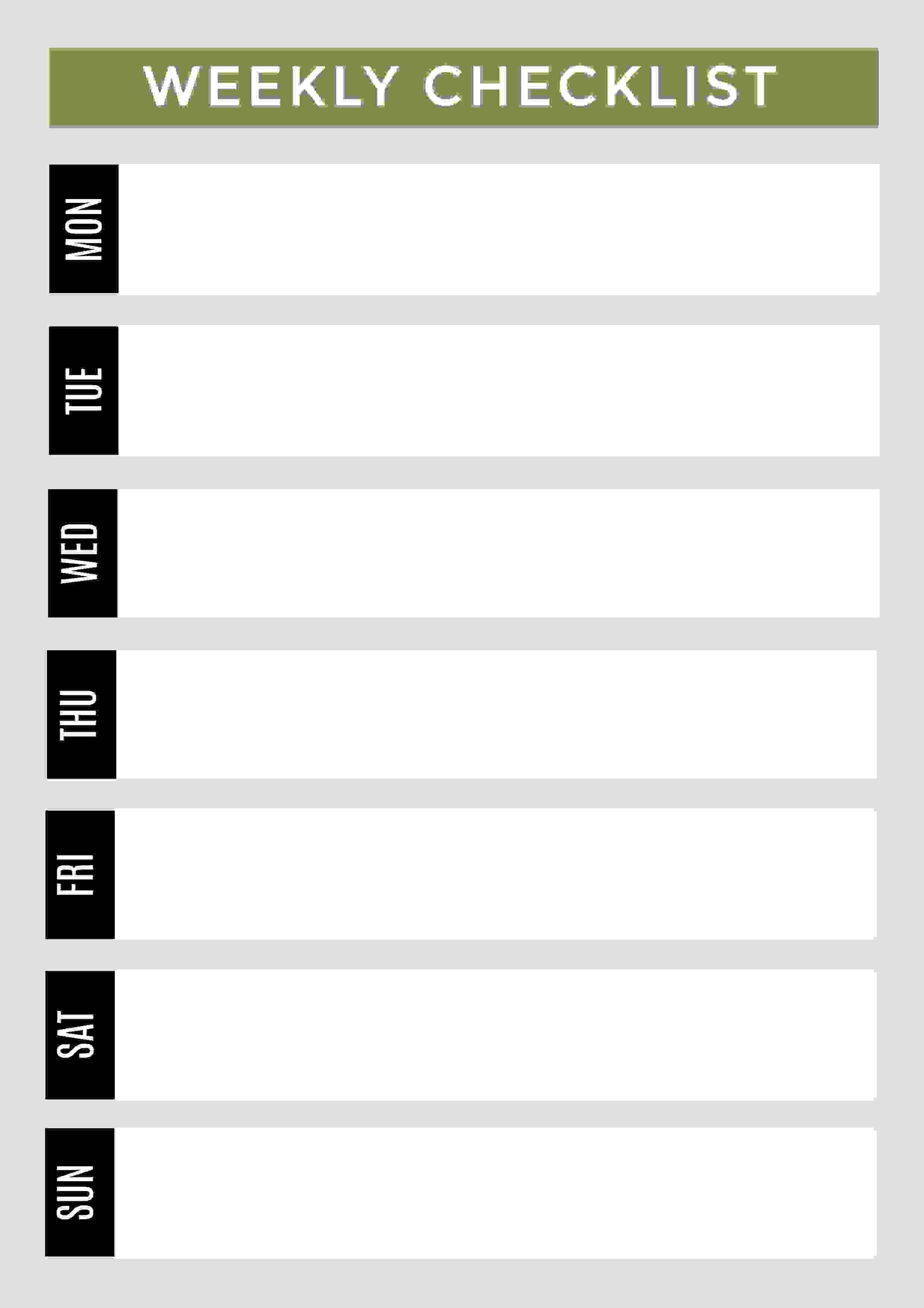 Weekly Checklist Template
