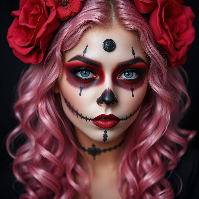 femme avec maquillage jour des morts