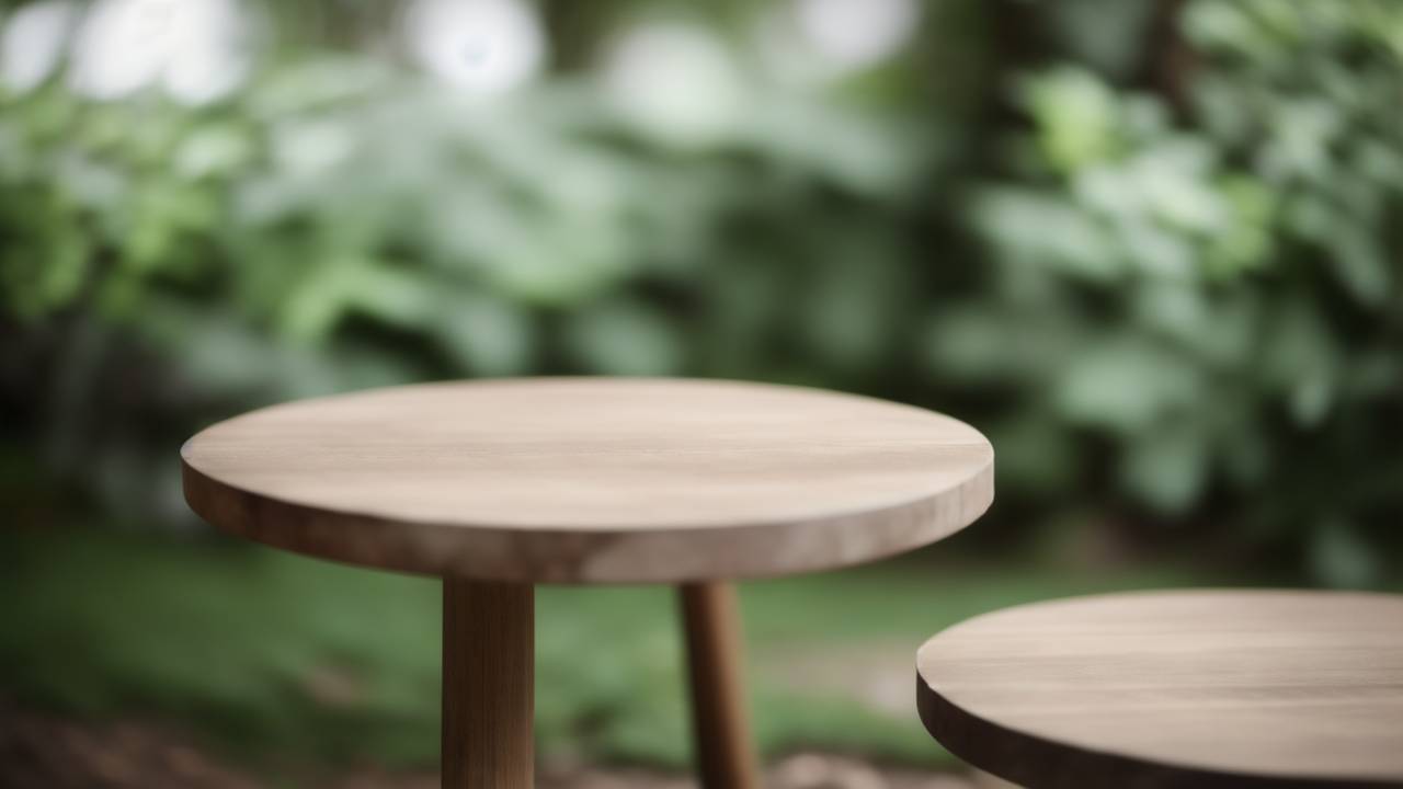製品プレゼンテーション用の木製トップテーブルの背景