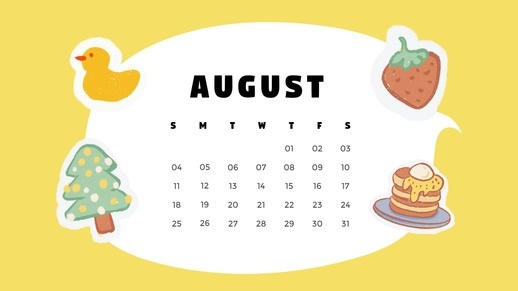 Calendrier annuel kawaii