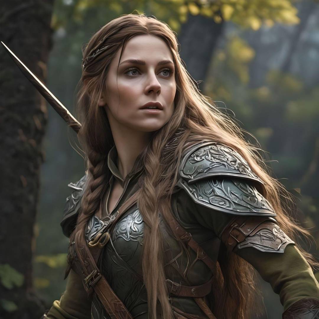 A beautiful female ranger with braided hair