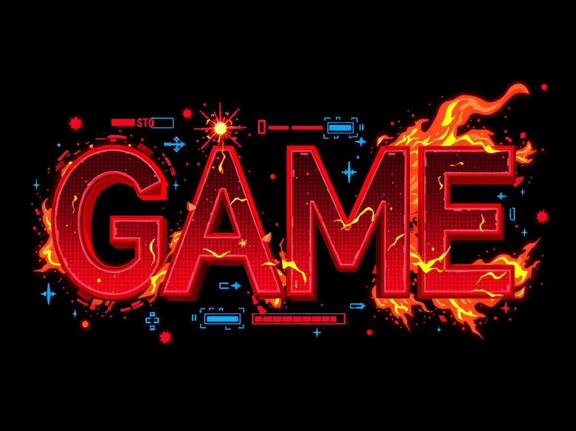 ビデオゲームのようなポップな可愛い文字