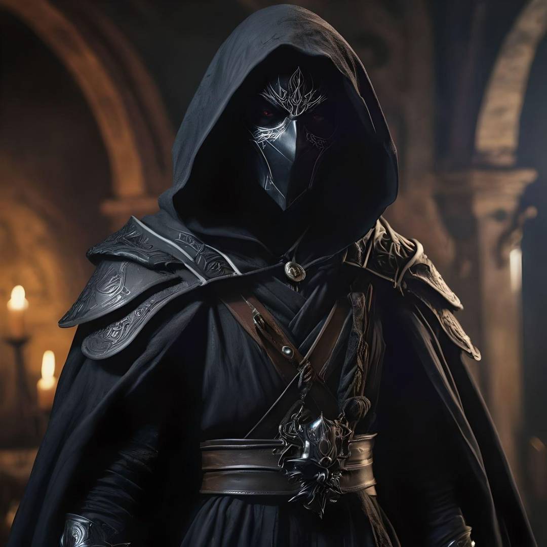 A drow rogue in black