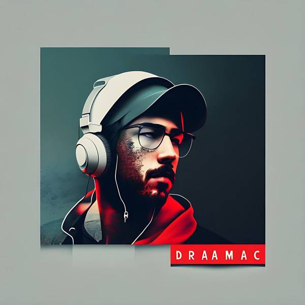 Une pochette d’album représentant un homme portant un casque, créée par le générateur de pochette d’album IA