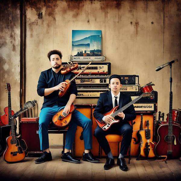 Une pochette d’album d’un groupe de musique, créée par le générateur de pochette d’album IA