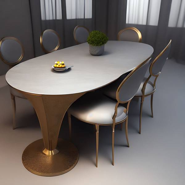 A set of table and chairs design drawings made by 3d ai image creator