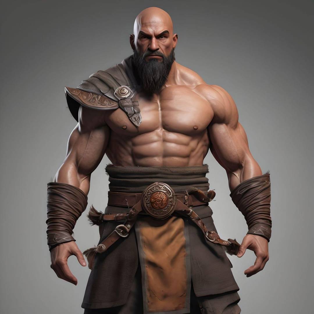 A strong human monk