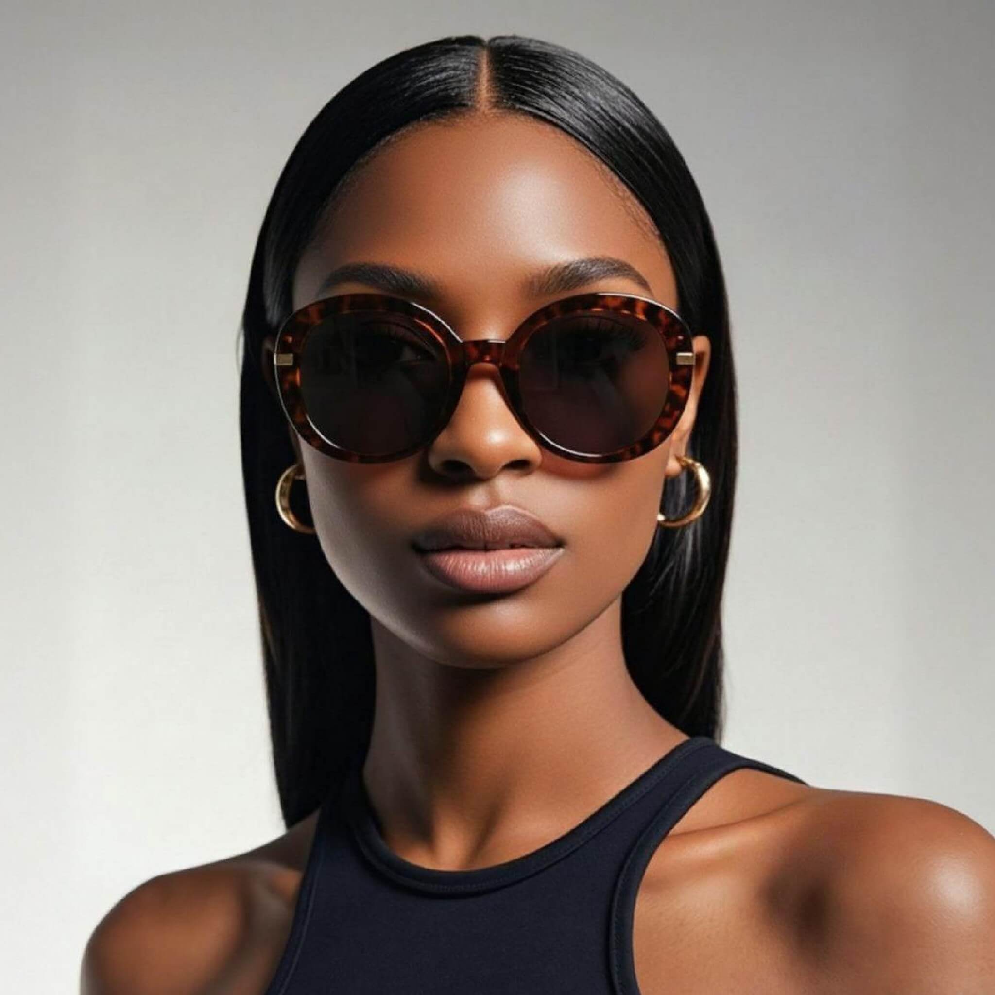 [Cliquez pour essayer] Lunettes de soleil oversize marron