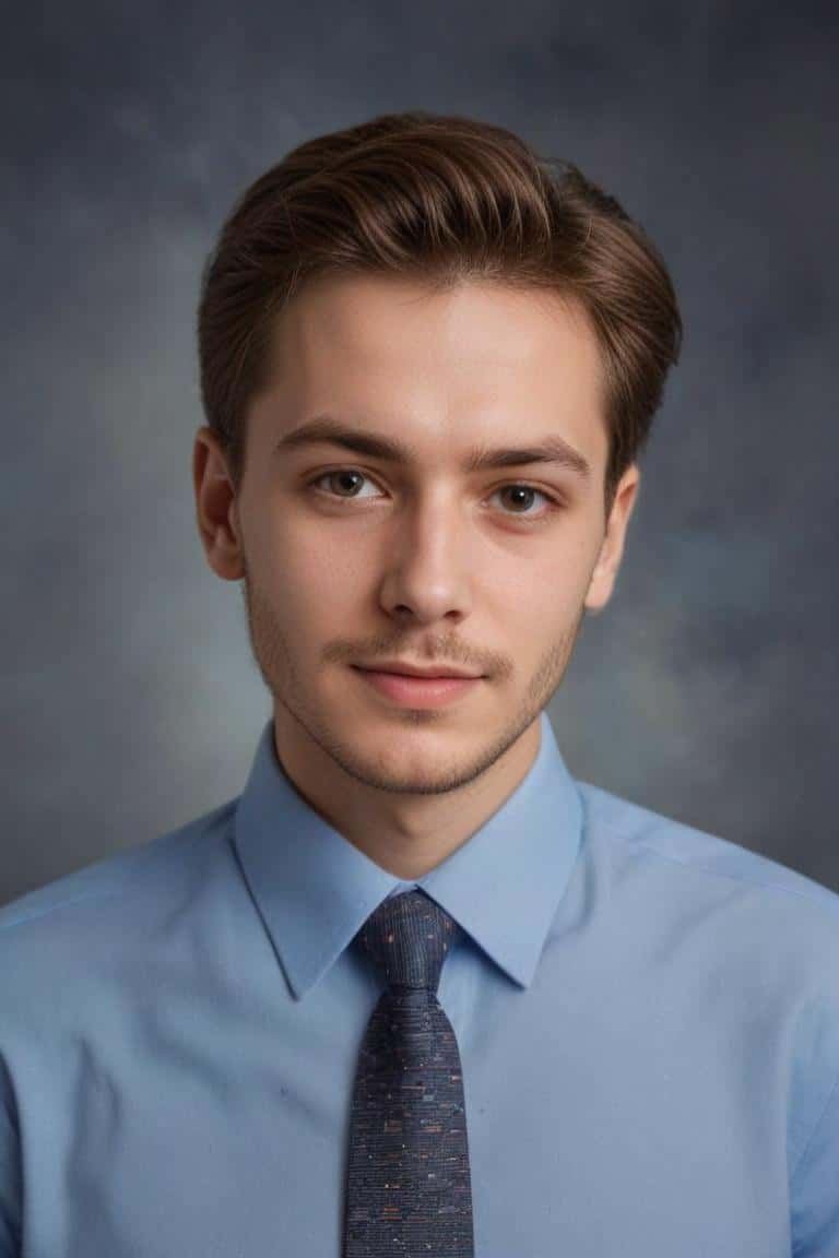 Photo générée par l'IA pour un homme portant une chemise bleue