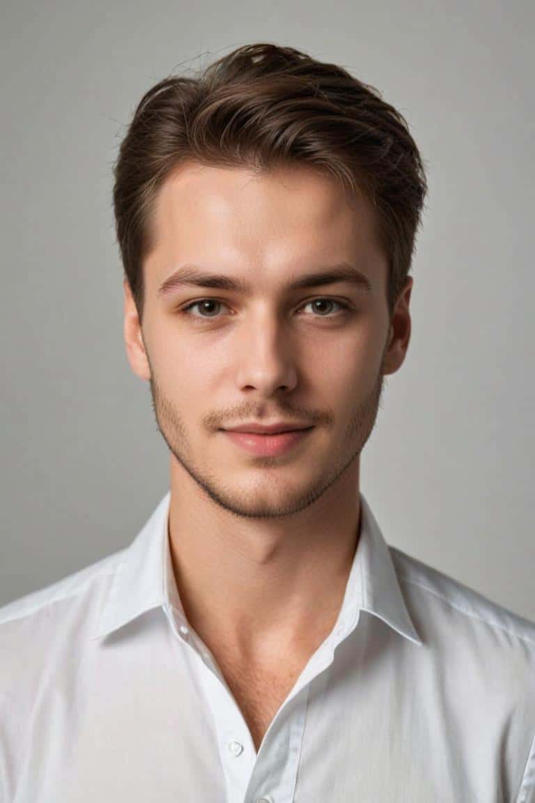 Photo de profil générée par l'IA pour un homme en chemise blanche