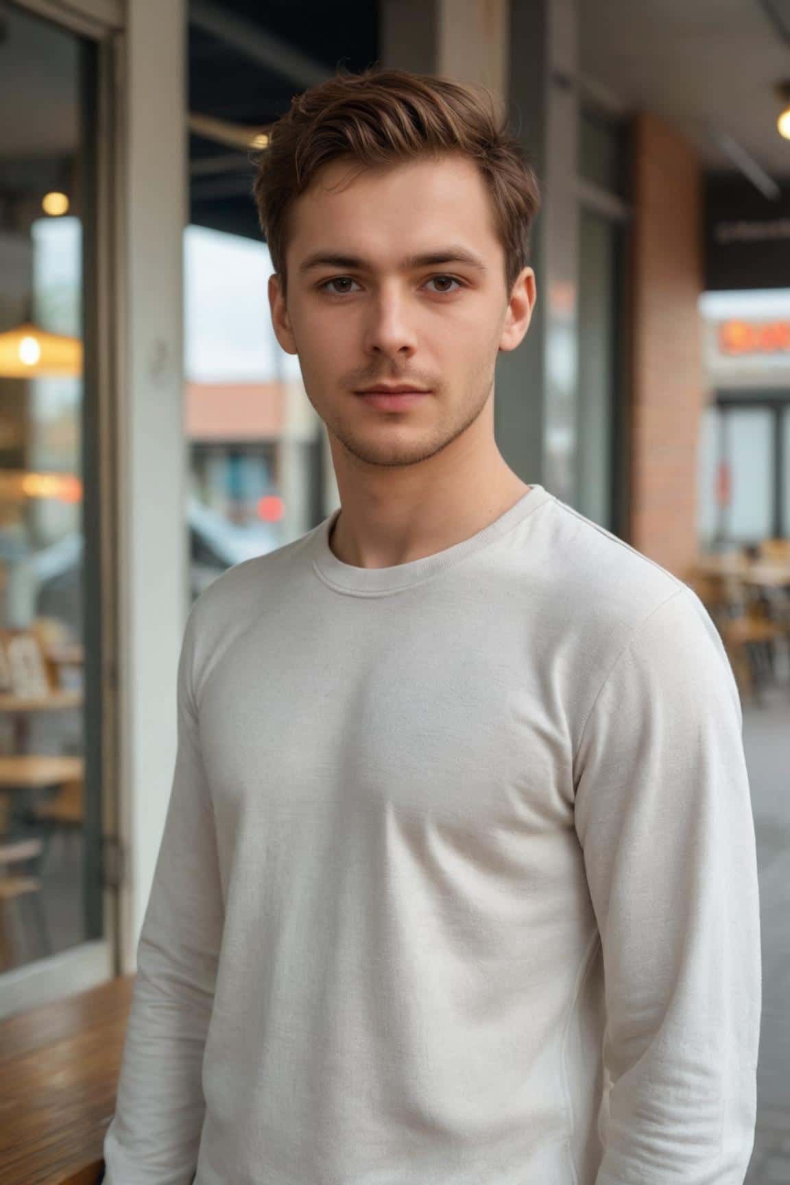 Photo de profil extérieure générée par l'IA pour un homme en blanc