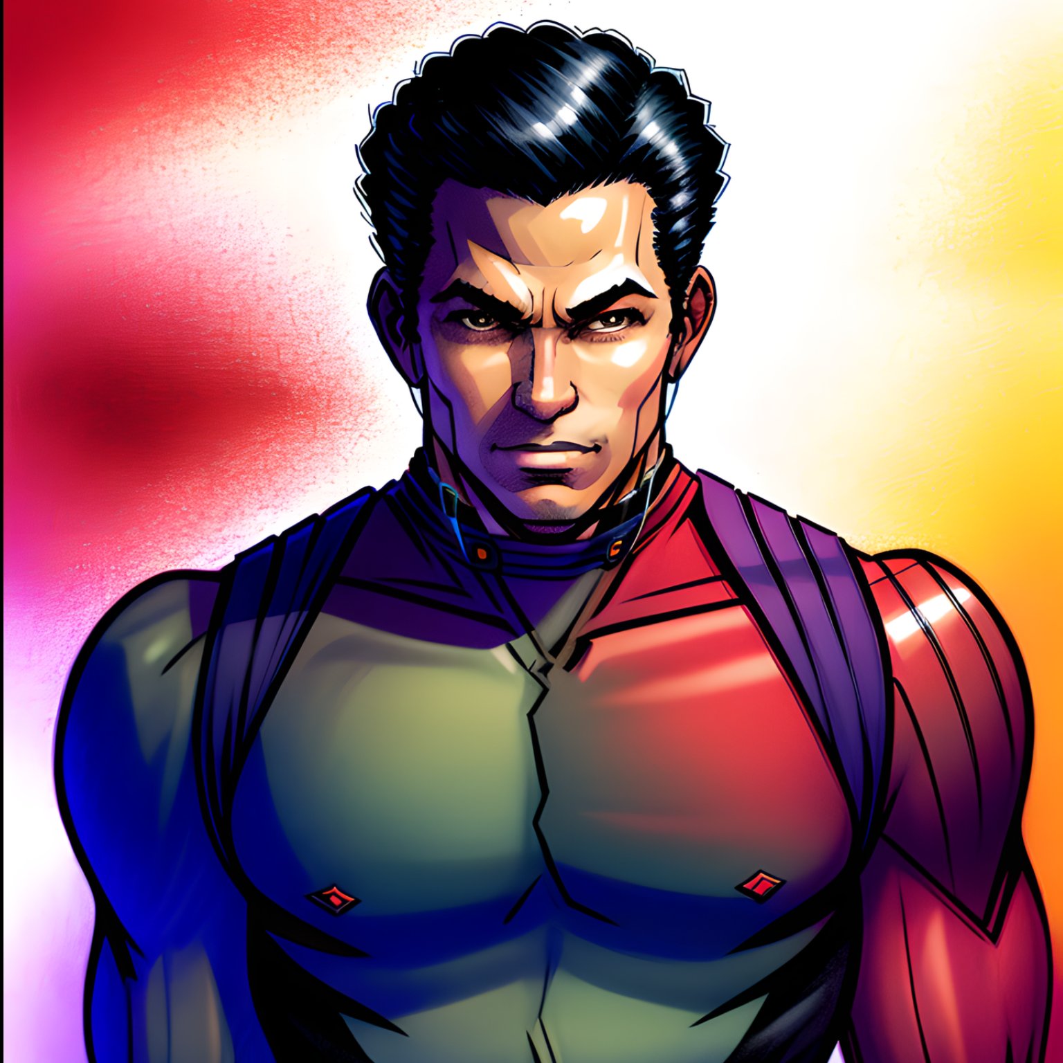 Avatar de hombre al estilo de anime americano desnudo