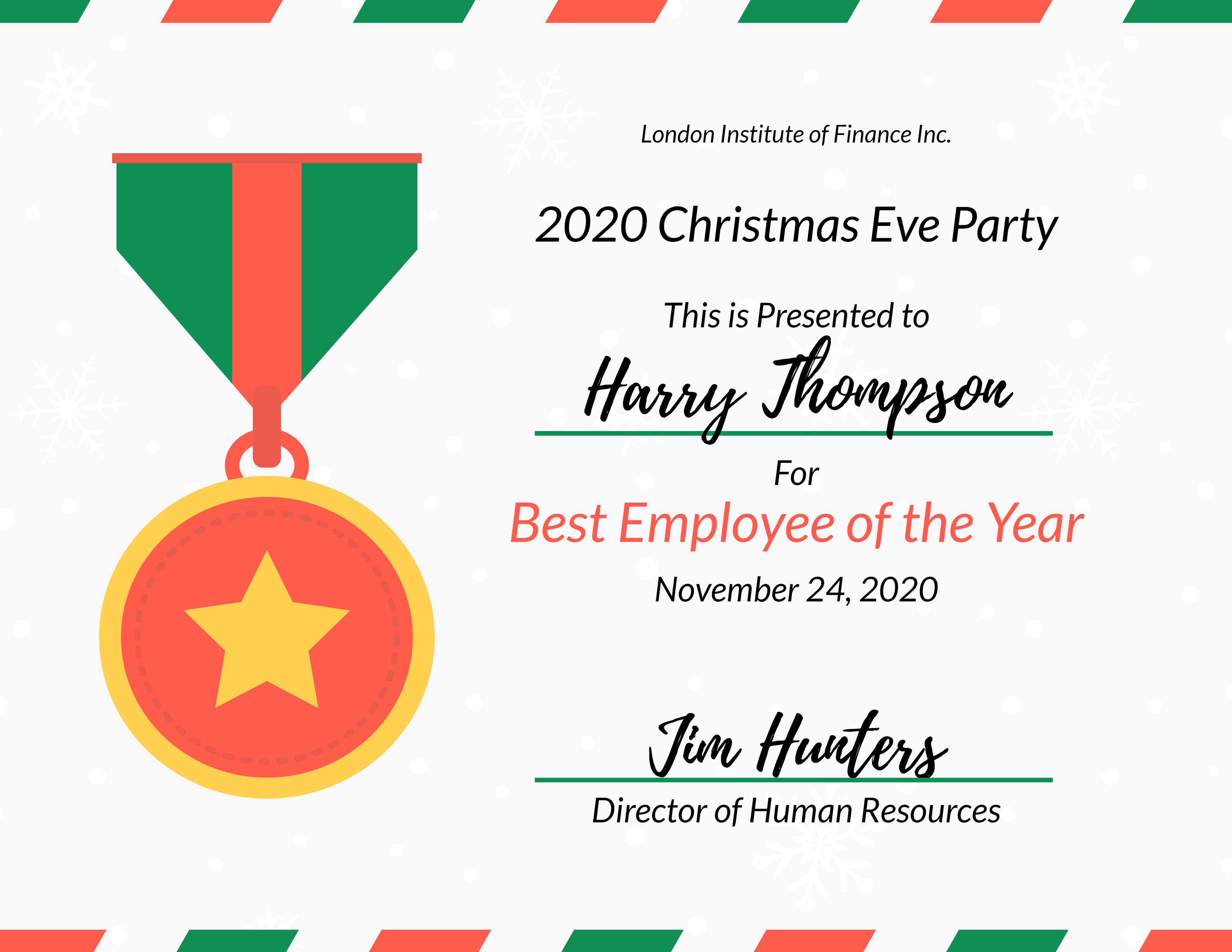 Best employee of the year