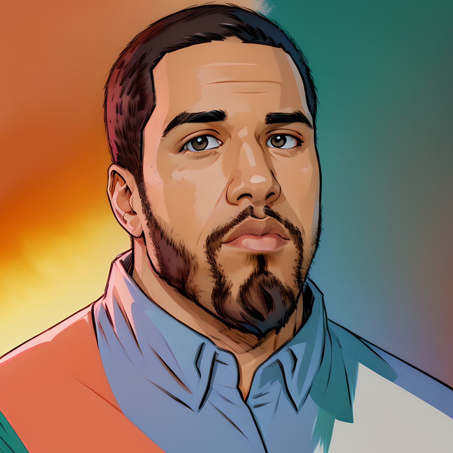 Avatar de hombre dibujos animados con camisa colorida