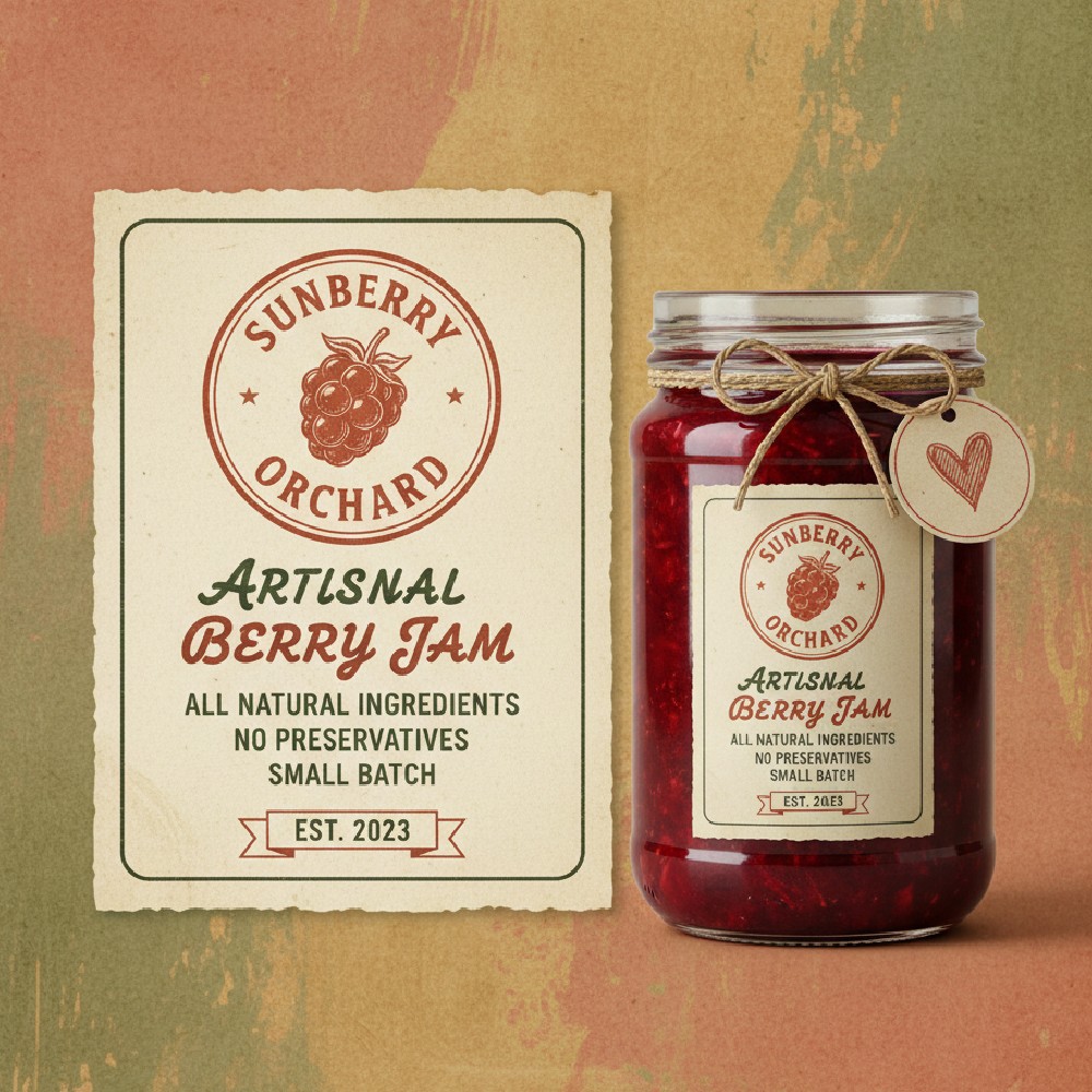 [Generate Similar Design] Handcrafted Jam Jar Label