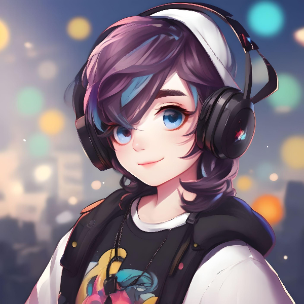 Cute boy anime pngtuber wearing headphone