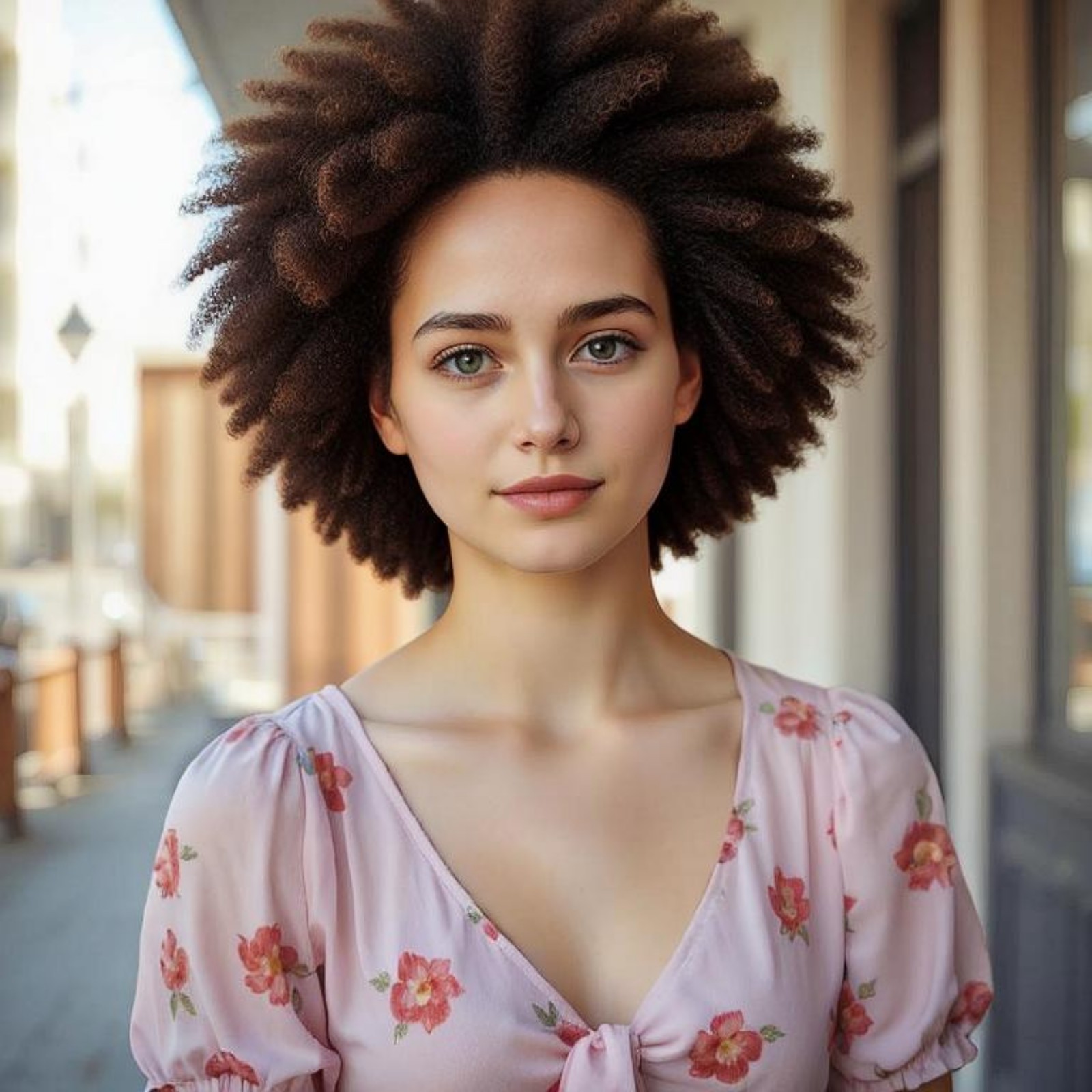 Campione di acconciatura afro femminile