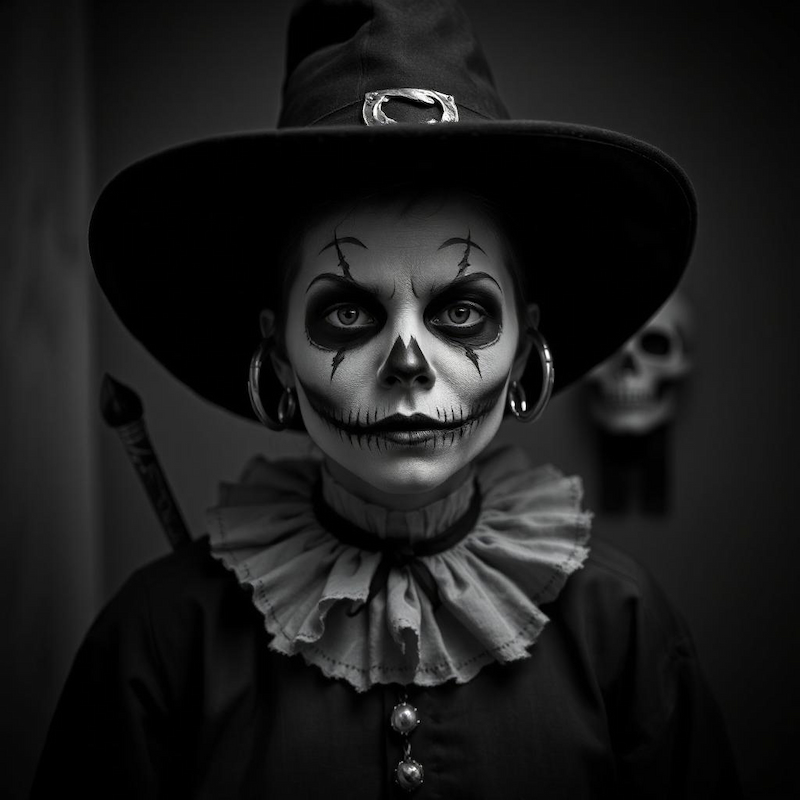 portrait femme avec filtre sorcière sombre