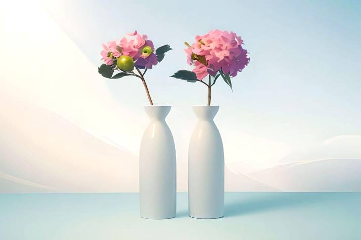 만화 스타일의 꽃병
