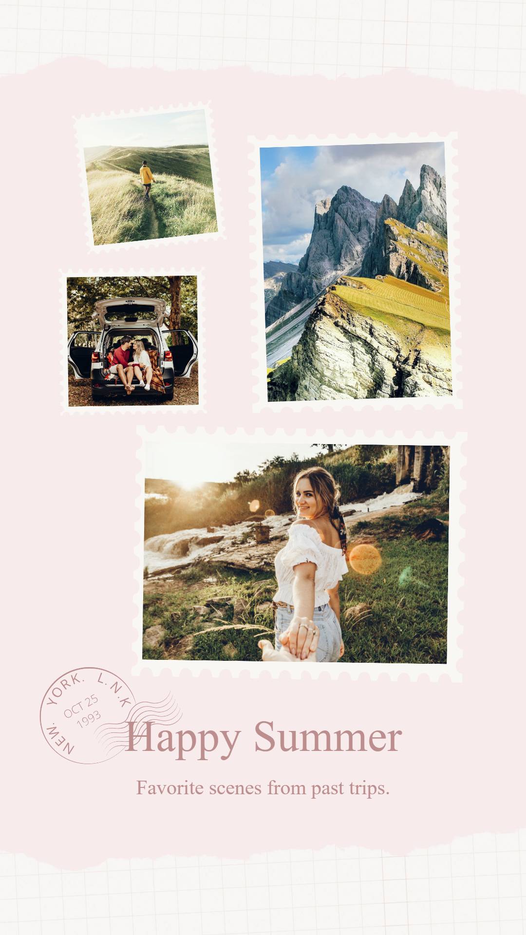 Fotor instagram story pink photo grid template
