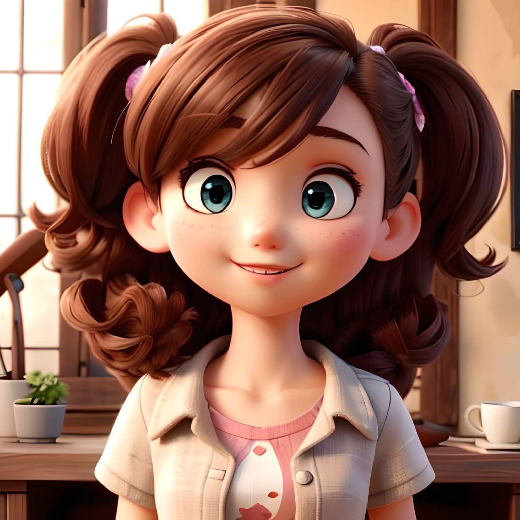 Generate a 3d style ai avatar of a girl in fotor