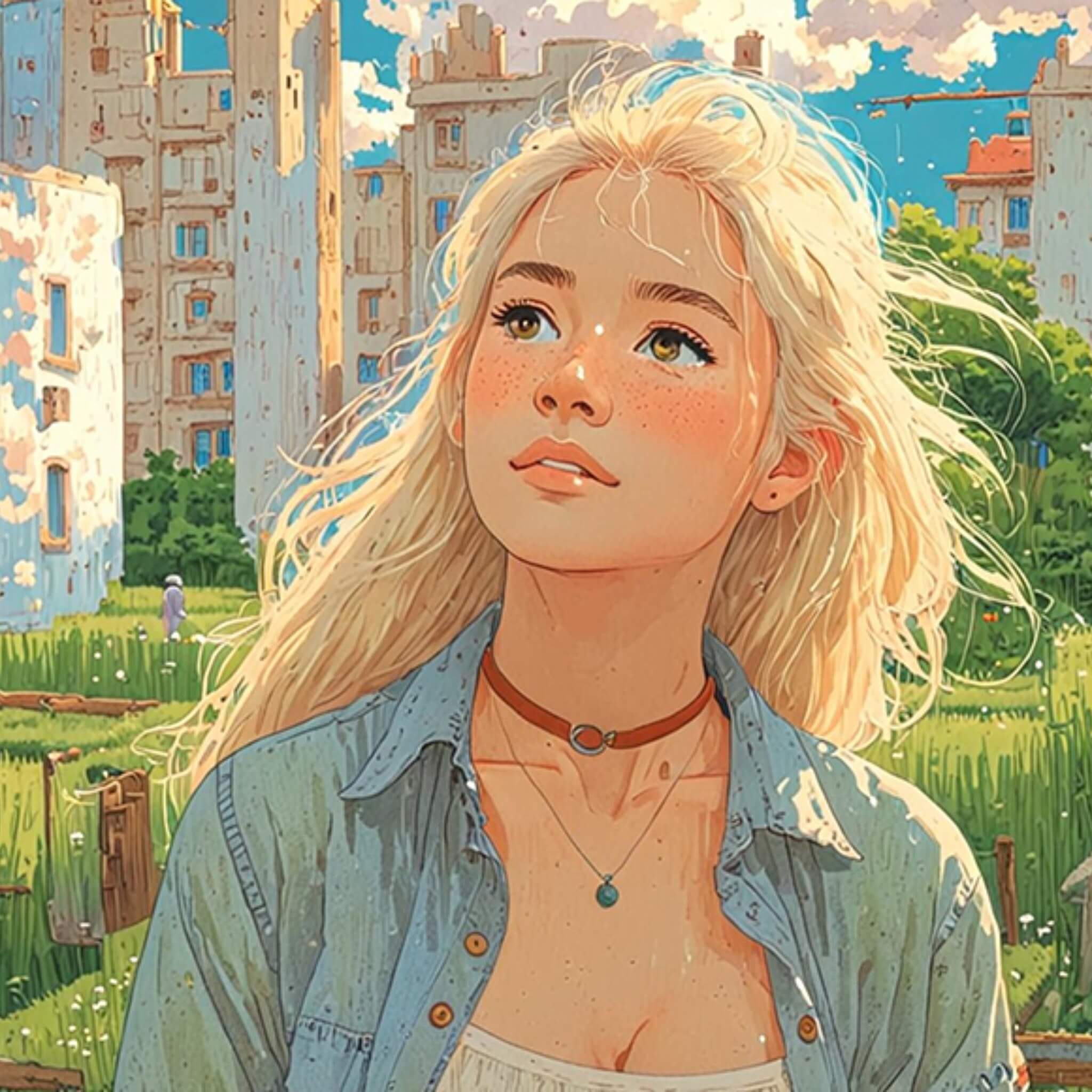 Generate a watercolor ai avatar of a female in fotor