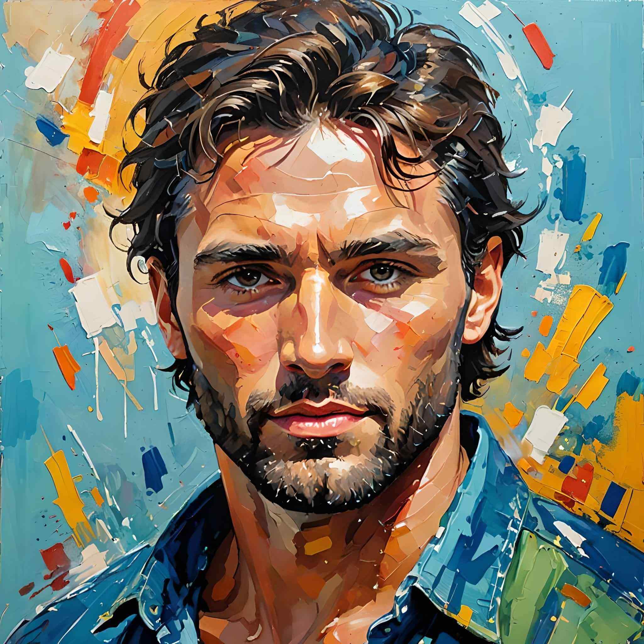 Generate an ai avatar of a male in an oil painting style in fotor
