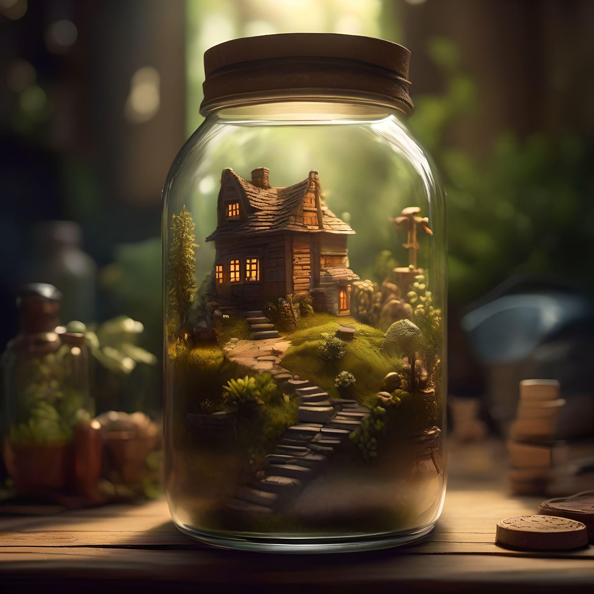 瓶の中の魔法の村