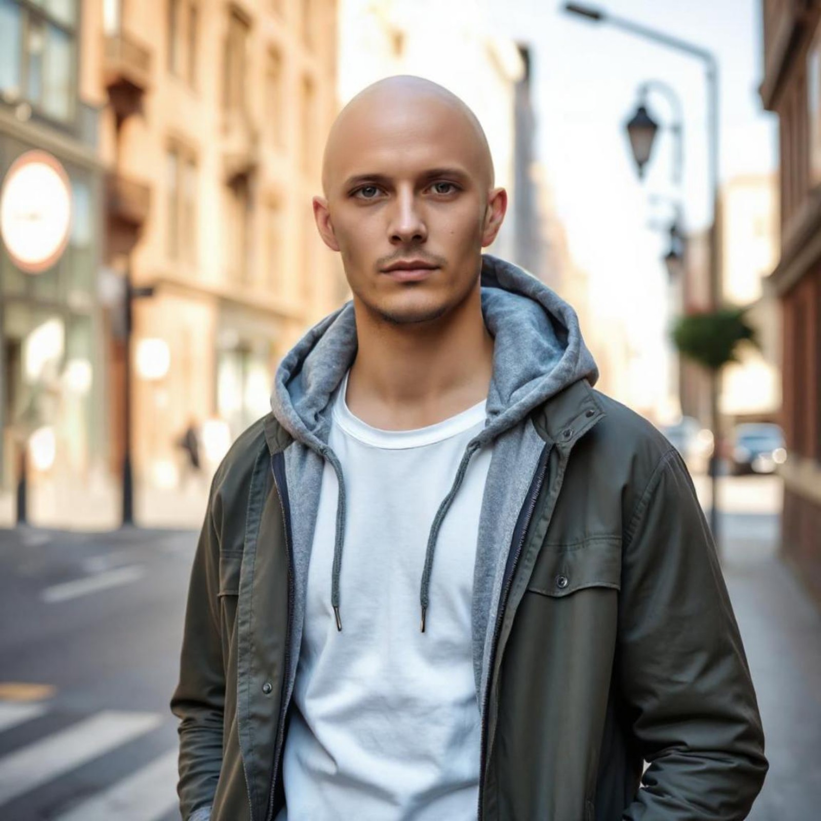 Campione di acconciatura maschile senza capelli