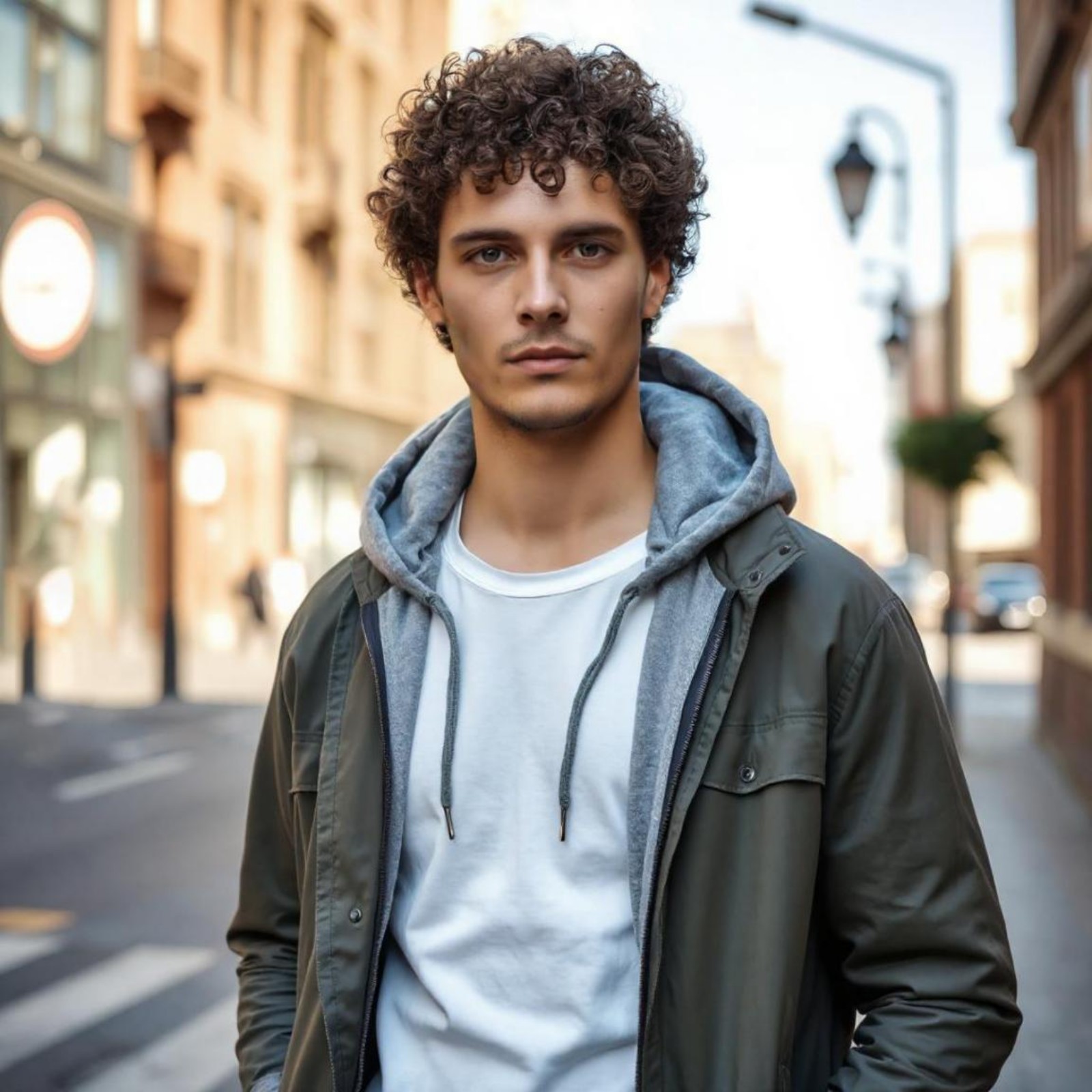 Campione di acconciatura maschile con ricci