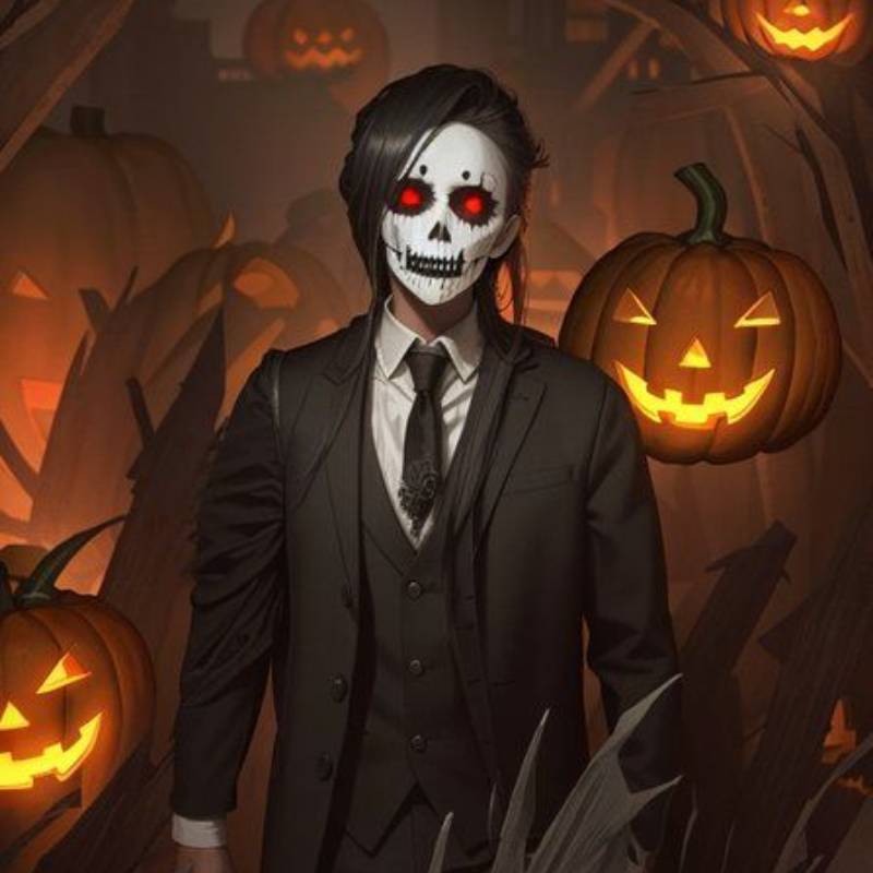 portrait homme avec filtre squelette anime