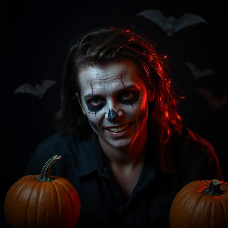 portrait homme avec filtre maquillage joker