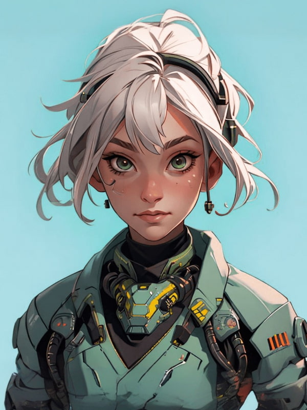 Mecha female portrait