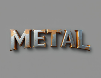 Style du texte 3D Métal