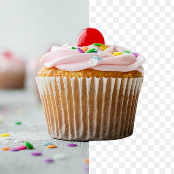 Hapus latar belakang dari gambar cupcake di penghapus latar belakang online Fotor untuk e-niaga