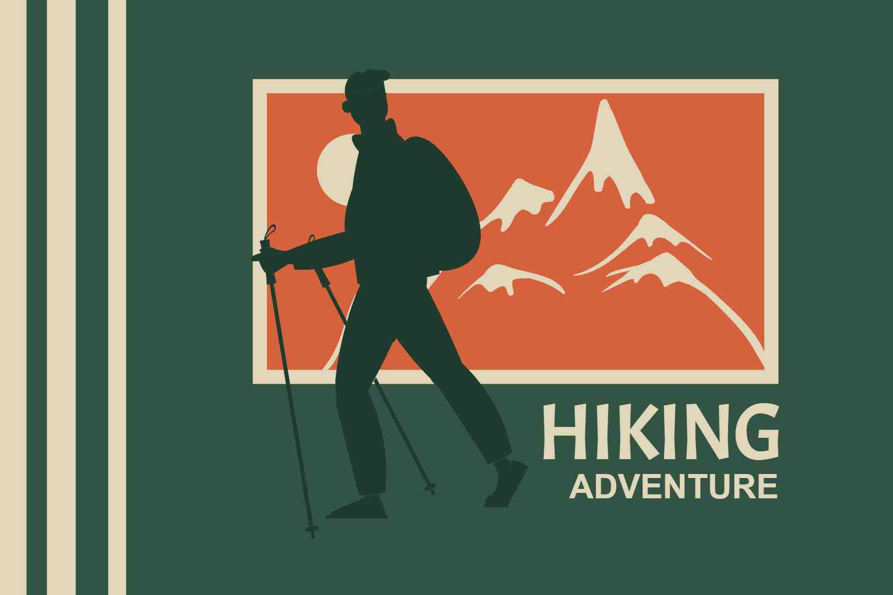 Retro hiking flag