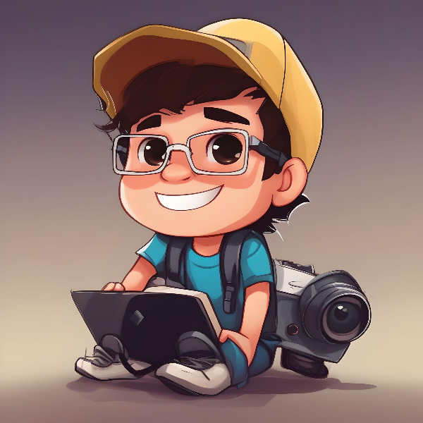 Smiling boy pngtuber with glasses and yellow cap