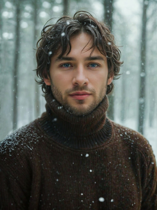 Snowy male portrait