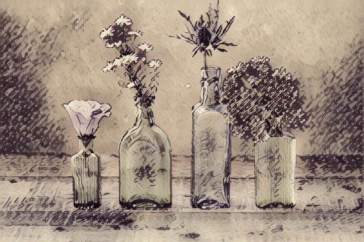 a sketching vase