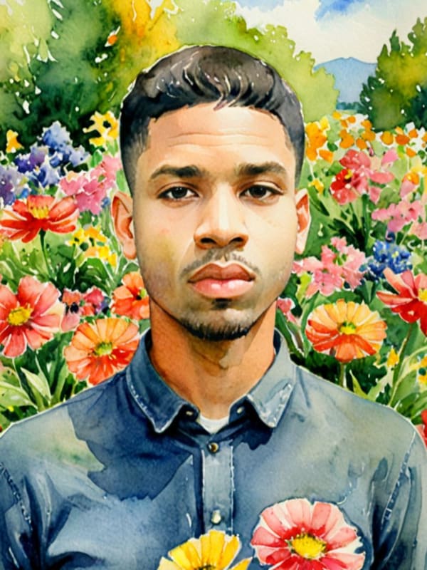 Watercolor Male Portrait
