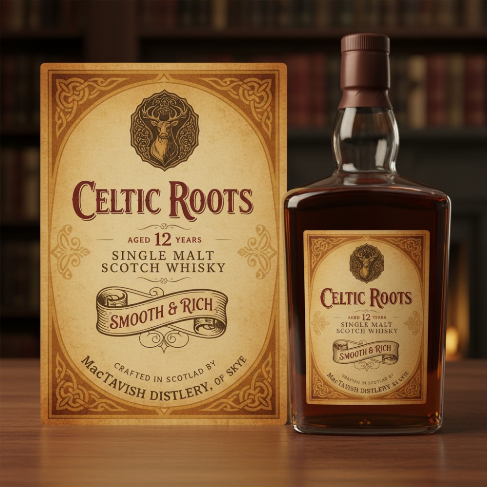 [Generate Similar Design] Vintage Whiskey Bottle Label